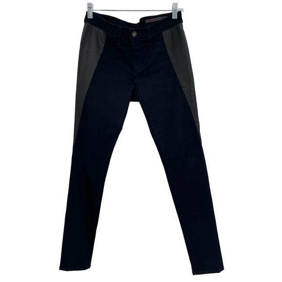 Rag & Bone Black With Dark Gray Lamb Leather Panel Jeans 28 - Picture 1 of 5